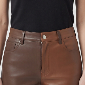 Custom Design Women's Leather Pants Women's Slim Fit Leather Pants Women's Leather Office Wear Pants Women Leather Slim Fit Pant - Product Image 4