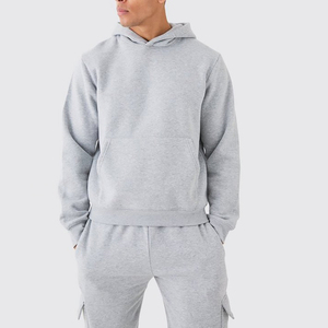 Conjunto deportivo gris claro personalizado, fabricado en fábrica, al por mayor, de tela gruesa, con bolsillos laterales, para hombre - Product Image 2