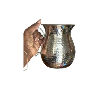 Carafe à eau professionnelle en acier inoxydable avec couvercle, serveur de boissons en métal martelé de qualité supérieure pour la restauration, les restaurants et les hôtels - Product Image 3