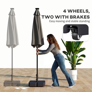 Base per Ombrellone da Esterno Nera con Ruote e Supporto per Palo da 1.5''/1.9'' - Product Image 4