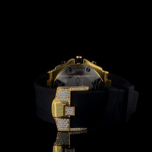 Ceinture en caoutchouc Diamant Montre Premium Noir VVS Moissanite Diamant Montre Fête porter glacé Mens montre automatique Cadeau pour Noël - Product Image 6