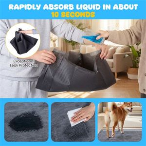 Paquete de 150 almohadillas ultra absorbentes para orina de perro de 24"x24" con 6 capas y control de olores, suministros de entrenamiento para mascotas con carbón activado - Product Image 3