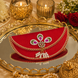 Sobre de terciopelo hecho a mano para dinero de boda, funda de regalo, soporte de efectivo de diseño, Lifafa para festivales indios, regalo de agradecimiento nupcial - Product Image 4