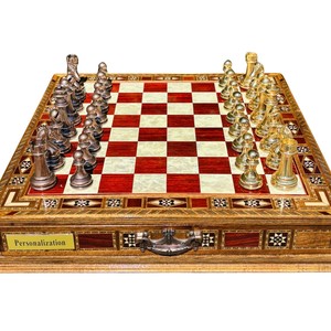Handcrafted Mango <b>Wood</b> <b>Chess</b> <b>Set</b> with Brass Pieces - Wholesale from India - Product Image 1