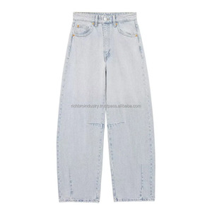 กางเกงยีนส์ผู้หญิงทรงหลวมสไตล์วินเทจ ลุคสบายๆ ระบายอากาศดี มีกระเป๋าติดกระดุม เหมาะสำหรับใส่ทำงานหรือวันสบายๆ - Product Image 4