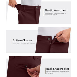 Pantalones cortos de golf para hombre con cierre de botón, cómodos, duraderos, con diseño de bolsillos laterales y traseros con broches, precio al por mayor. - Product Image 4