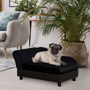 Divano letto moderno di lusso per animali domestici per cani di piccola taglia 3 \ "cuscino in schiuma con custodia nascosta di colore nero - Product Image 2