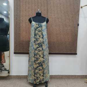 Women's Summer Boho Floral Printed Silk Viscose Polyester Woven Loose Silhouette Floor-Length Ruffle Hem Dress Spaghetti Casual - Product Image 3