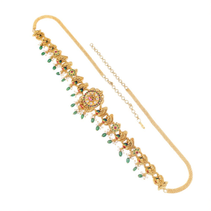 Bijou de corps traditionnel en perles et pierres de temple Pota, style Kamarband, pour mariages et occasions festives - 10575567PGR - Product Image 2