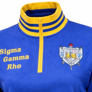 Custom <b>Women</b> Sigma Gamma Rho <b>Quarter</b> <b>Zip</b> <b>Sweatshirt</b> Embroidered Greek Letter Sorority Pullover Casual Fleece Athletic Wholesale - Product Image 2