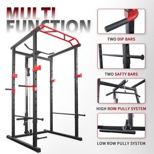 1000 Pound Capacity Power Cage Squat Rack Stands Multi-Function Gym Equipment for Olympic Exercise Squats for Olympic Weight - Product Image 6