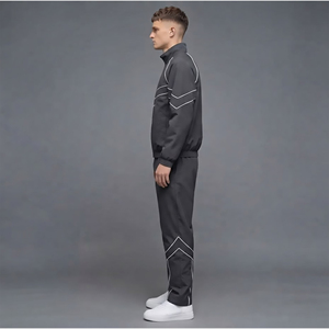 Conjunto Deportivo para Hombre OEM, 100% Nailon, 2 Piezas, Resistente al Viento, Color Sólido con Ribete Blanco, Corte Holgado y Transpirable - Product Image 5