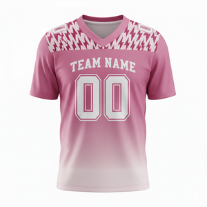 Maillot de football américain personnalisé pour adultes, manches courtes, respirant, option grande taille, devant 100% polyester, col en V - Product Image 4