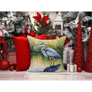 Blue Heron Stalking Prey <b>Throw</b> Pillow Machine Washable 14Hx14W Indoor Outdoor Decorative Pillow <b>for</b> <b>Couch</b> Bed & Patio - Product Image 6