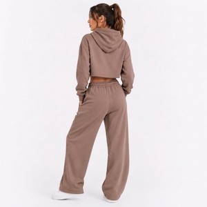 Ensemble décontracté pour femme, confort quotidien, deux pièces douces avec haut à manches longues à capuche et pantalon ample, respirant - Product Image 2