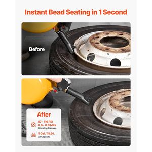 Herramienta de Aire para Reparación de Neumáticos de Servicio Pesado, 5 Gal/18.9 L, Presión de Operación de 87-116 PSI, con Gatillo de Aire - Product Image 2