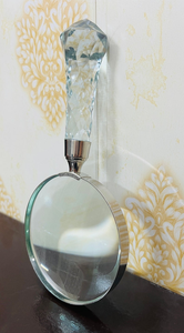 Loupe grossissante de 4 pouces avec poignée en cristal, élégante loupe de lecture portative, accessoire de bureau décoratif, style vintage pour la maison et le bureau - Product Image 5