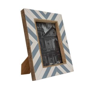 Cadre photo en bois artisanal écologique de luxe avec incrustation d'os, élément décoratif élégant pour la maison - Product Image 1
