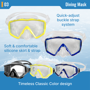 Máscara de Buceo Profesional de 3 Lentes, Vista Panorámica Amplia, Equipo de Snorkel, Vidrio Templado, Logotipo Personalizado, OEM, ODM, Venta al Por Mayor de Fábrica - Product Image 4