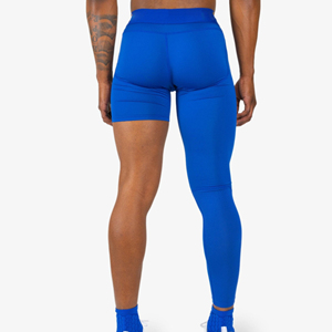 Custom Wholesale <b>Mens</b> Fitness Wear One-Leg <b>Compression</b> <b>Tights</b> Elastic Waist Anti-Bacterial Breathable Quick Dry - Product Image 3
