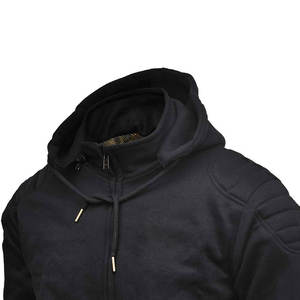Sweat à capuche zippé noir pour homme, personnalisé, haute qualité, en polyester tricoté, avec capuche amovible, coupe-vent et épais - Product Image 5