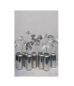 Designer Steel Flower Container Handmade Luxury Decoration Stylish Dining <b>Table</b> Floral Display Modern Home Accent - Product Image 2