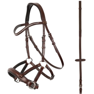 Brida de cuero para caballo con narquileras acolchadas y cabezada anatómica para doma clásica - Product Image 6
