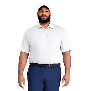 Polo en tricot à manches courtes bleu clair pour homme, couleur unie, design décontracté et respirant, coupe classique - Product Image 3