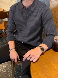Wholesale Custom Mens Short Sleeve Ribbed Knit for Shirt Slim Fit Solid Color Casual Eco Friendly Breathable ODM Soft Cotton - Product Image 3