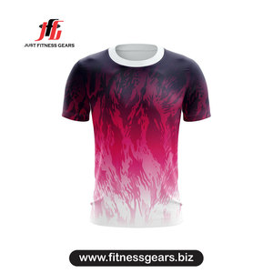 Men's Short Sleeve O-Neck <b>T</b>-<b>Shirt</b> Regular Fit Quick Dry Sporty Knitted <b>Polyester</b> Sublimation Print - Product Image 2