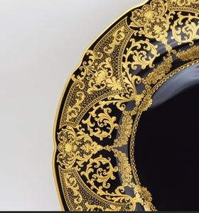 Elegant Circle Design <b>Black</b> And Gold Inlay Pattern Charger <b>Plate</b> Ideal For Stylish Tabletop Weddings Banquets And Celebration - Product Image 2