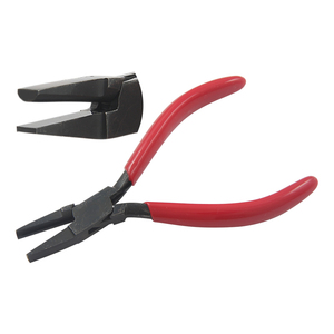 130mm Stainless Steel PVC Griped Half Flat Nose <b>Plier</b> Black Oxide Smooth Jaws Crimping Circlip Cutting OEM Fishing DIY Jewelry - Product Image 1