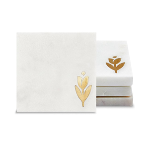 Juego de Posavasos de Mármol Natural Ecológico, Técnica de Corte Única, Duradero y Lavable para Té y Café - Product Image 2
