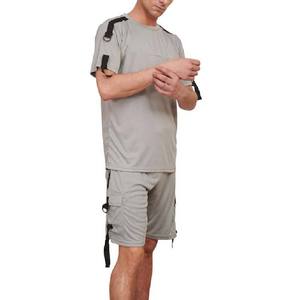 Latest Design 2026 Fashion Men's Streetwear Clothing <b>Sets</b> 100% Cotton Breathable Front Logo Two-Piece Summer T-Shirt Shorts <b>Set</b> - Product Image 5