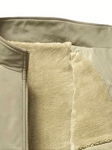 Veste en polaire vert olive pour homme, col à capuche, automne-hiver, vêtements décontractés pour l'extérieur, réversible, coupe-vent, respirante, écologique - Product Image 2
