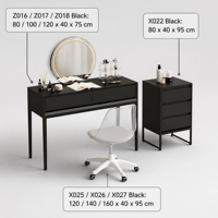 Coiffeuse moderne en verre éclairé avec miroir rond et chaise blanche pour chambre et salle de bain, personnalisable