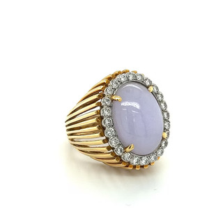 Bague de cocktail en or plaqué 18 carats pour homme, sertie de diamants, style glamour vintage, pour mariage et fiançailles, SV JEWELS IGI - Product Image 3