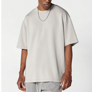Camiseta Oversize de Algodón 100% para Hombre, Manga Corta, Cuello Redondo, Color Liso, Tejido de Punto Jersey, Estilo Casual Urbano - Product Image 2