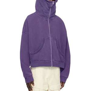 Sweat à capuche pour homme à épaules tombantes, poche kangourou, ourlet côtelé, coupe régulière, 350 g/m², délavé à l'acide, tie-dye, hiver, 100 % coton molletonné - Product Image 2
