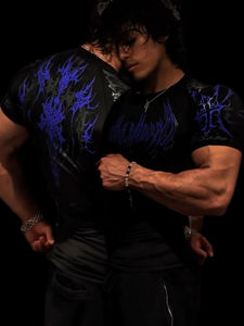 T-shirt de compression à manches courtes respirant et à séchage rapide pour hommes, idéal pour la gym, le fitness, le sport, l'entraînement athlétique - Product Image 3