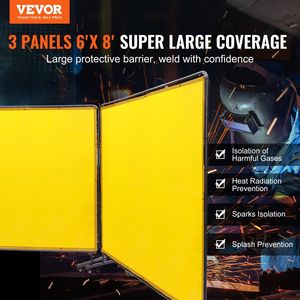 Schermo per saldatura in vinile ignifugo a 3 pannelli 6x8 con 12 schermi a tendina girevoli per protezione saldatura - Product Image 2