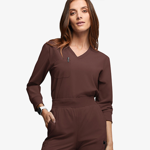 Uniformes Médicos para Mujer, Diseño Nuevo, Venta Caliente, Personalizados al por Mayor, Manga Larga, Corte Ajustado, Tallas Grandes, 72% Poliéster/21% Rayón/7% Elastano - Product Image 2