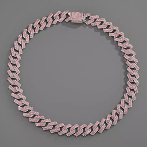 Collier haut de gamme personnalisé pour homme, chaîne cubaine en argent sterling 925, sertie de moissanite taille brillant D VVS - Product Image 1