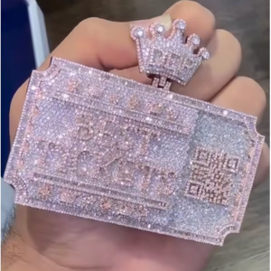 Colgante de Moissanita Personalizado de Moda S925 Oro 10K con Incrustaciones de Diamantes D VVS Estilo Hiphop, Pasa Prueba de Diamante, Joyería de Moissanita - Product Image 1