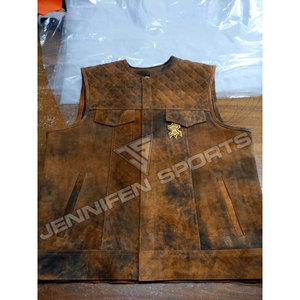 Gilet de motard en daim sur mesure pour homme, style SOA Biker Group, coupe décontractée, haute qualité, produit très vendu - Product Image 4