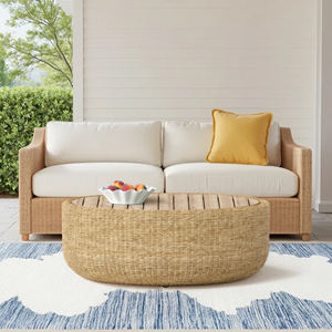 Juego de Mesa de Centro y Sofá de Teca Sólida de Lujo para Exteriores, Resistente a la Intemperie, para Jardín, Villa, Resort, Hotel - Pedro - Product Image 1