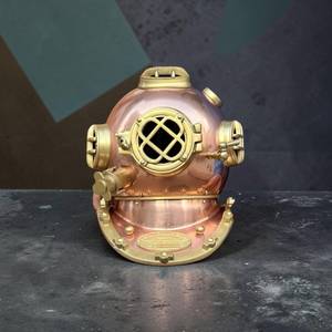 Réplica de Casco de Buceo de Cobre Vintage con Detalles en Latón, Decoración Náutica Antigua, Artículo Coleccionable - Product Image 2