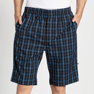 Men's <b>Plaid</b> Bermuda <b>Shorts</b> Mid Waist Elastic Waist Casual Style 100% Cotton Woven Breathable Checkered Pattern - Product Image 1