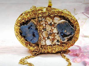 Pochette de soirée européenne pour femme, style fleur en métal forgé, or et blanc, faite à la main, pour mariage, cadeau artisanal - Product Image 5