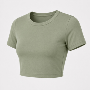 Camiseta Corta Holgada para Mujer, Informal, Transpirable, 100% Algodón, Ecológica, Proveedor OEM - Product Image 3